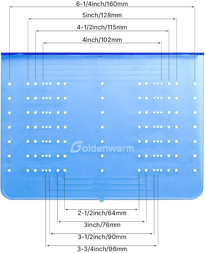 Drilling template set for knobs and handles