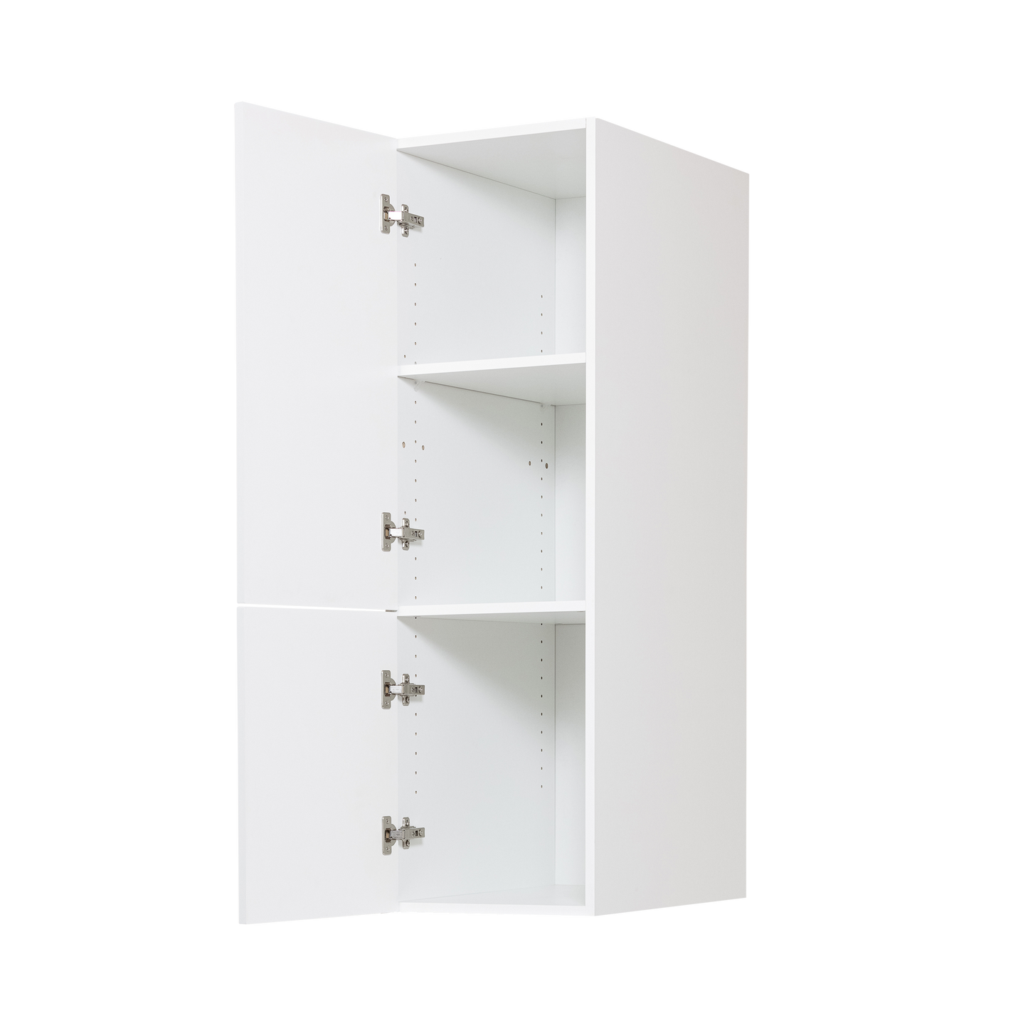 Cabinet de Haut Garde-Manger - 2 Portes - 15 po de large x 55 po de hauteur Mélamine laquée blanche