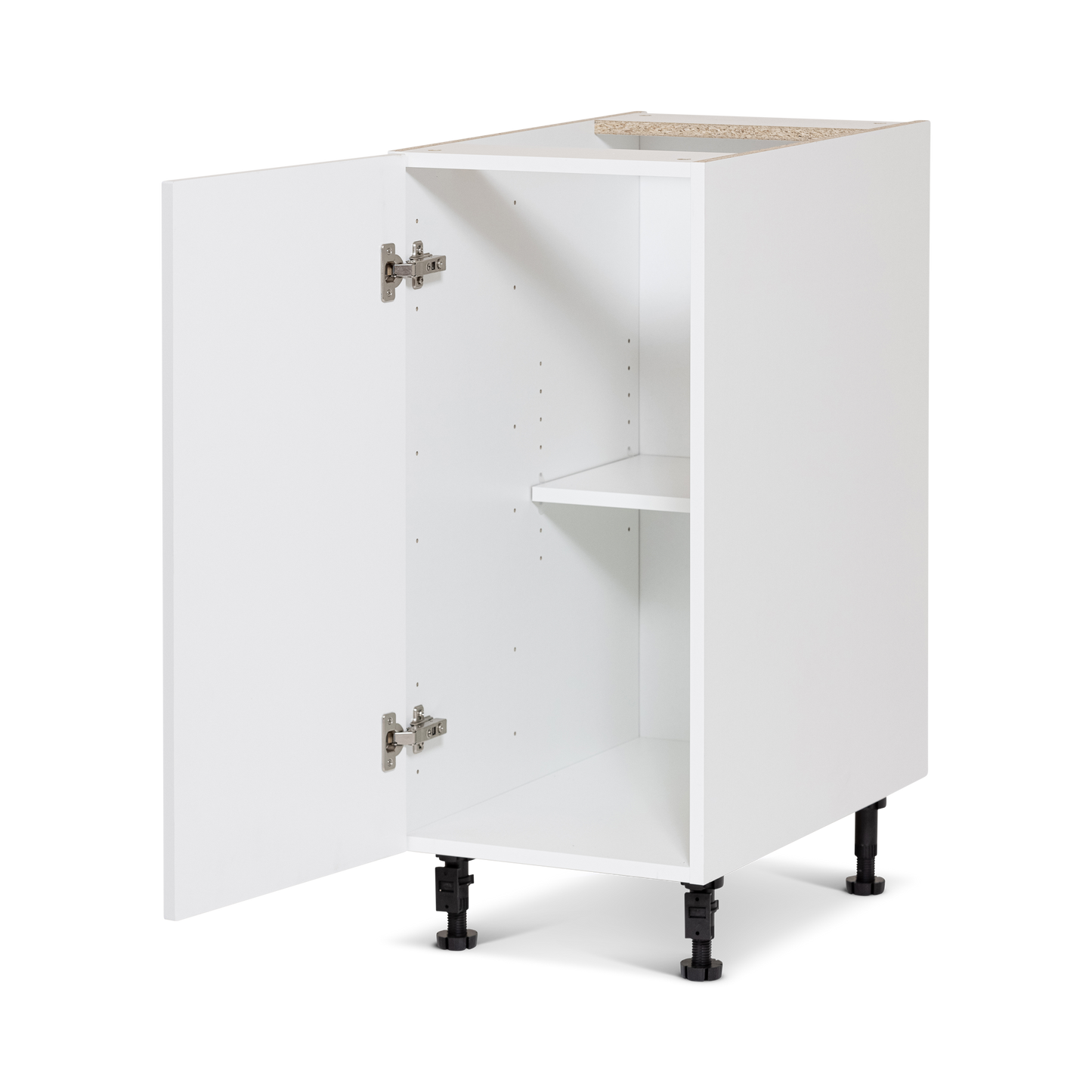 Base cabinet - 1 door - 15 inches wide - White melamine