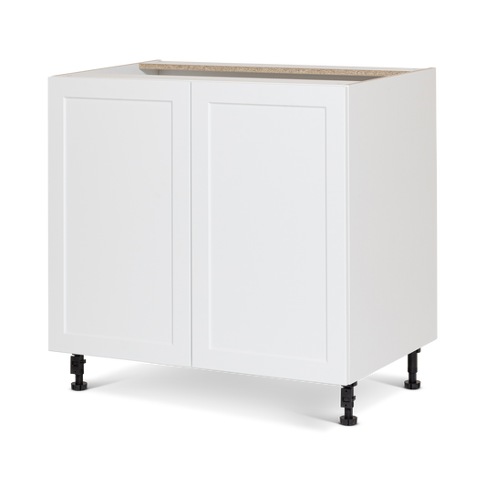 Cabinet de bas - 2 portes - 36 pouces de large - Polymère blanc shaker