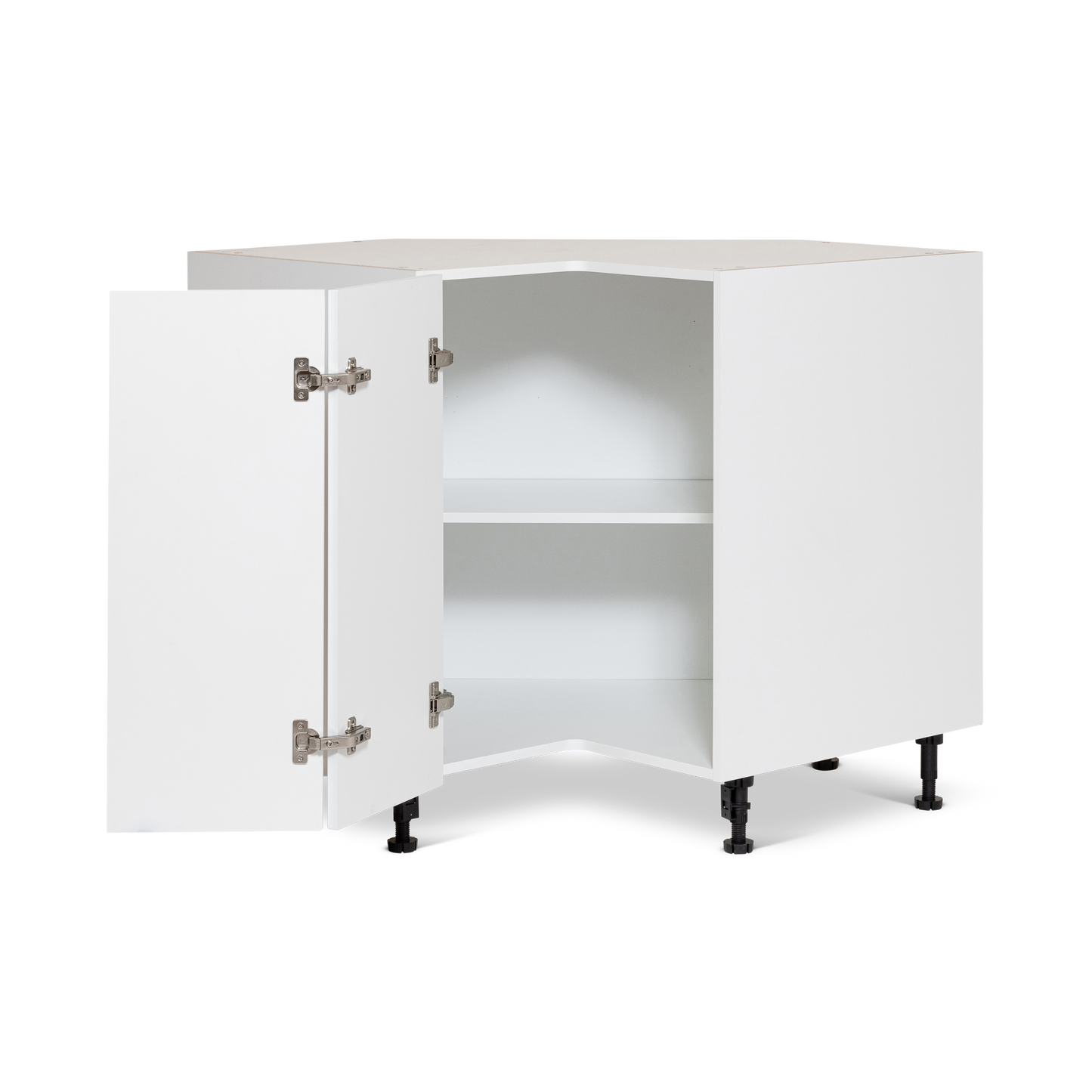 Cabinet de Bas Coin - 2 Portes - 36 pouces de large - Polymère Blanc Shaker