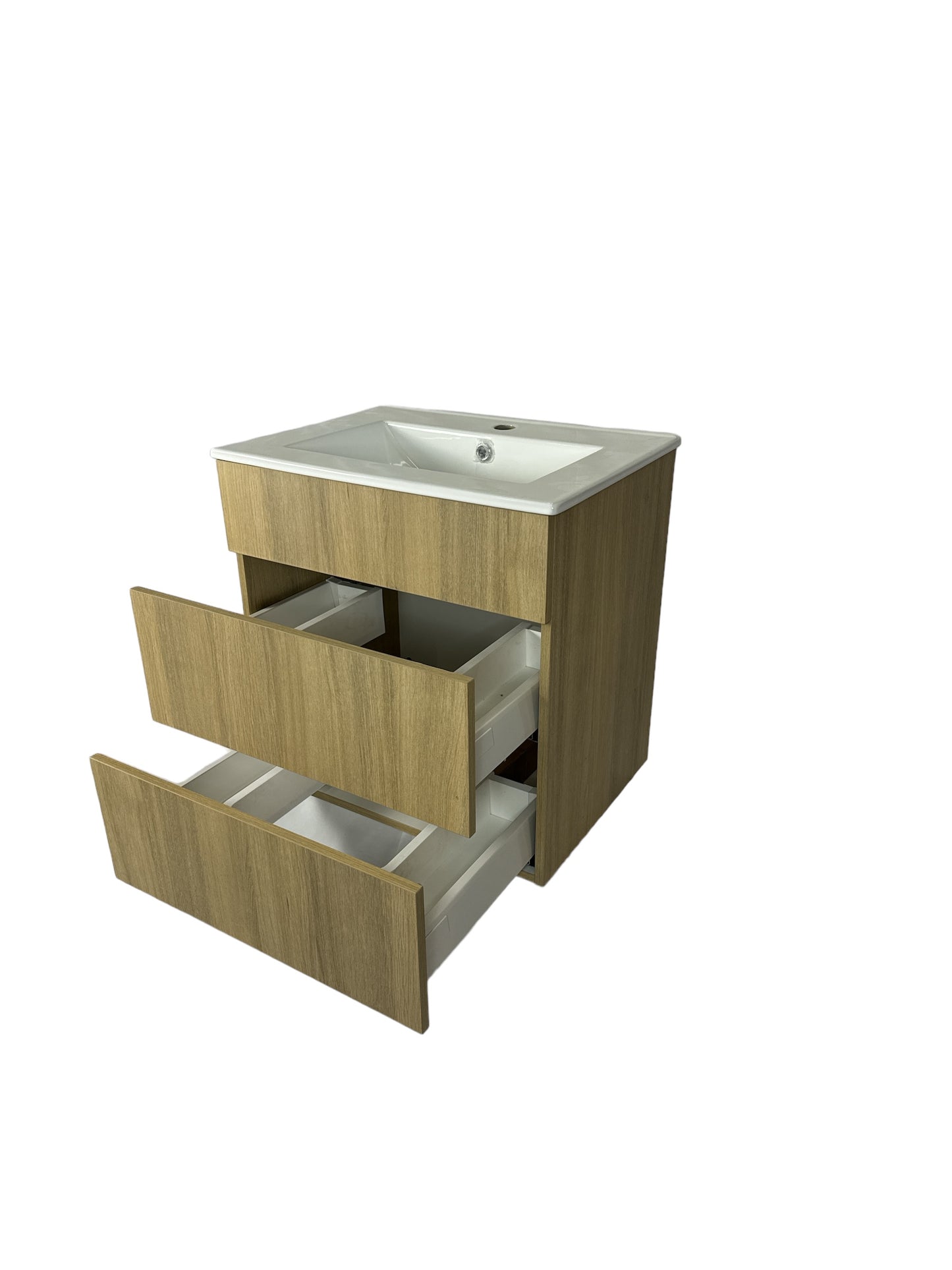 Vanité suspendue - 24 Pouces - 2 tiroirs - Mélamine RHA - Lavabo inclus