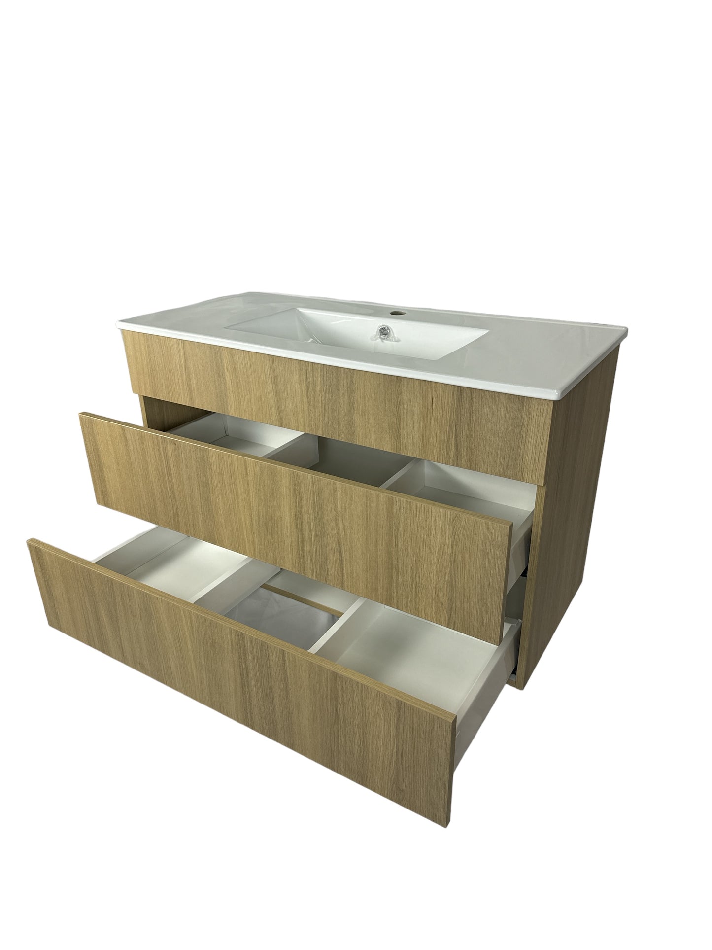 Vanité suspendue - 40 Pouces - 2 tiroirs - Mélamine RHA - Lavabo Inclus