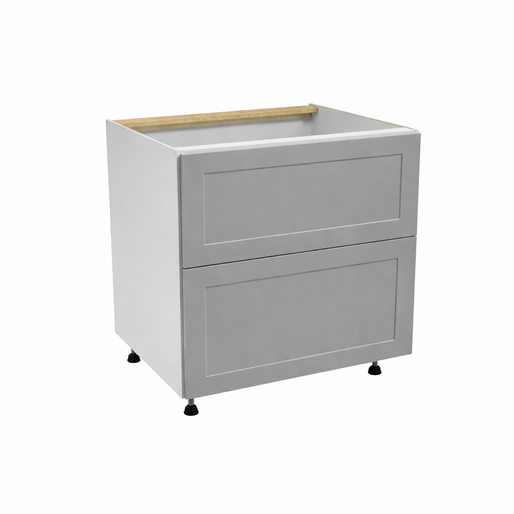 Cabinet de bas - 2 tiroirs - 30 pouces de large - Polymère Shaker Gris