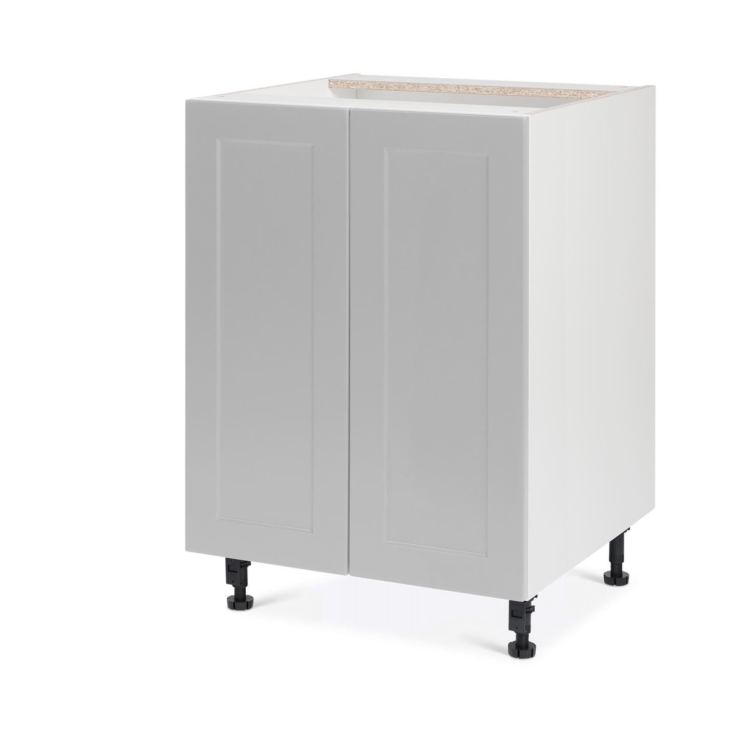 Cabinet de bas - 2 portes - 24 pouces de large - Polymère Shaker Gris