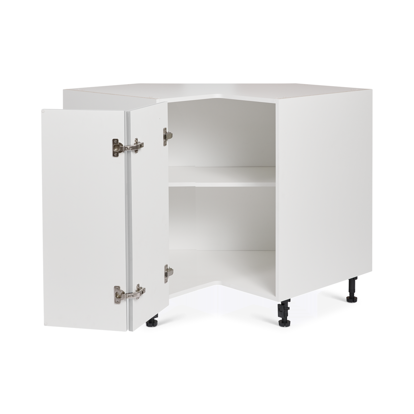 Cabinet de Bas Coin - 2 Portes - 36 pouces de large - Polymère Shaker Gris