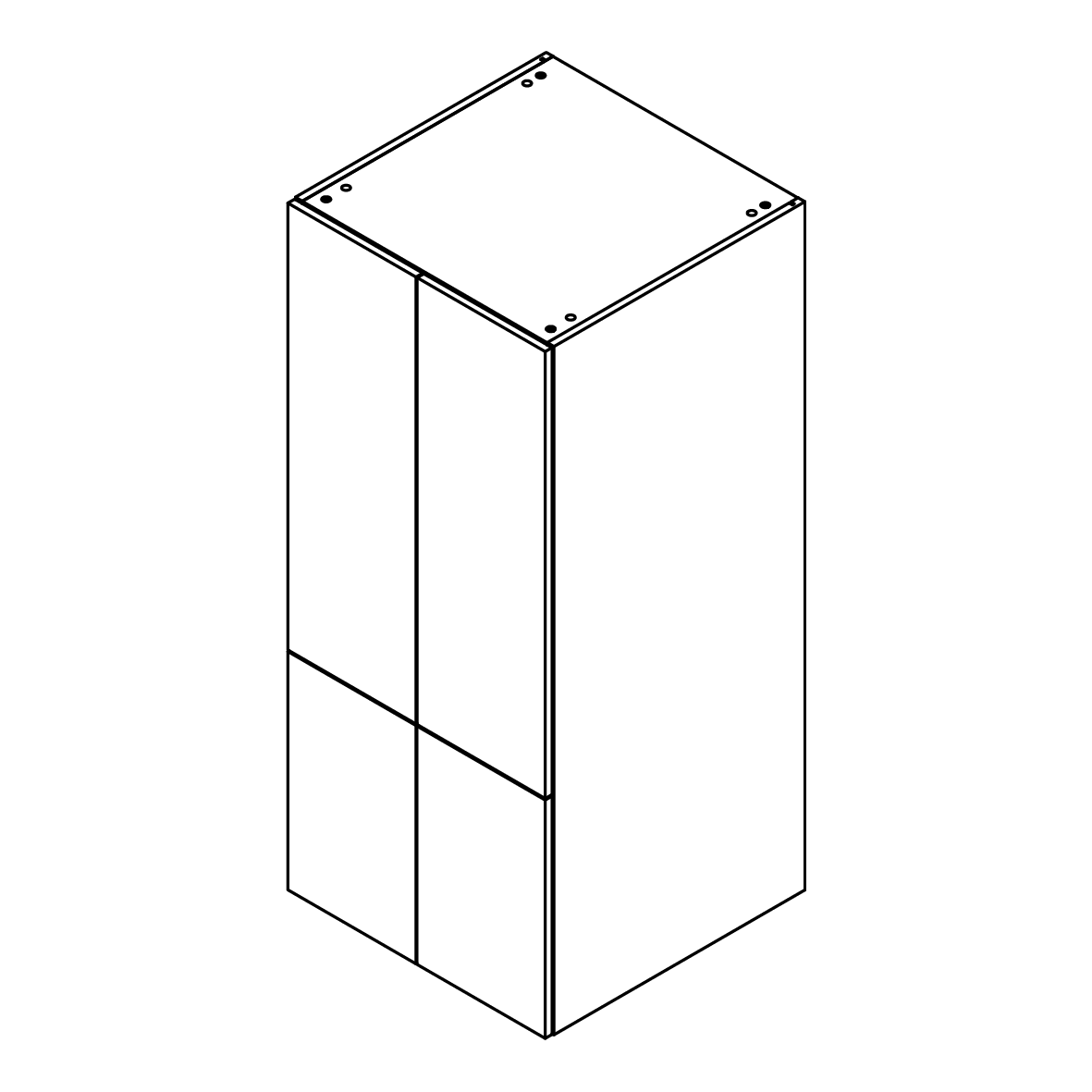 High Pantry Cabinet - 4 Doors - 24 in wide x 55 in high - Zen Wood Melamine