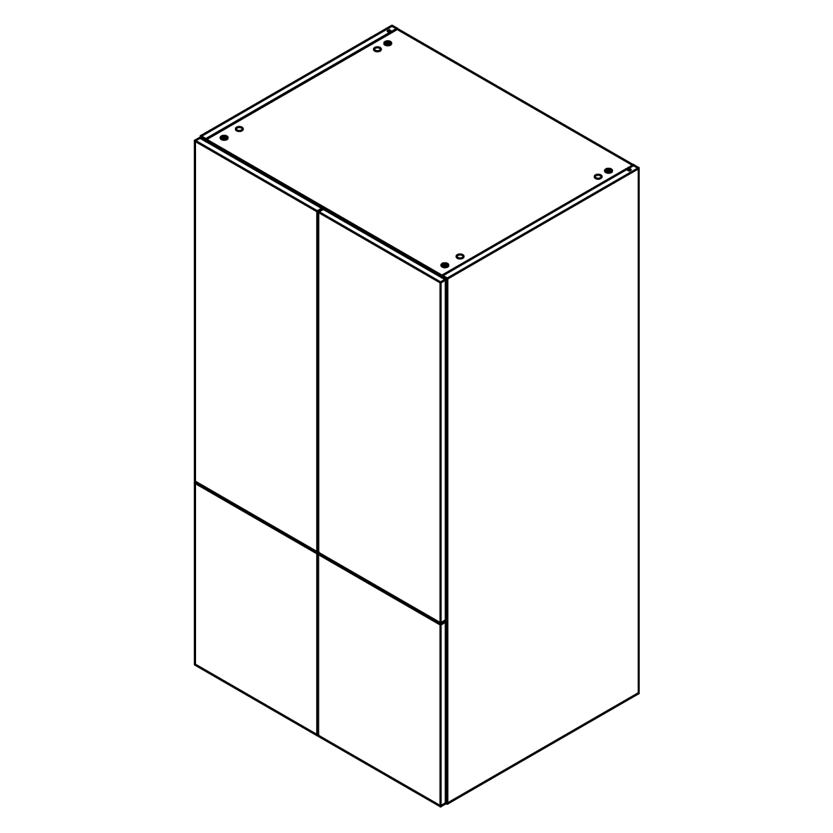 Cabinet de Haut Garde-Manger - 4 Portes - 30 po de large x 55 po de hauteur - Polymère Gris Shaker