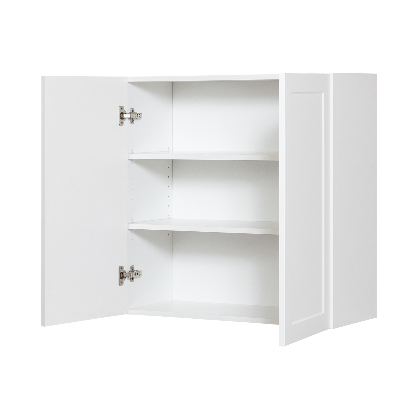 Wall Cabinet - 2 Doors - 30 in wide x 30 in high - White Shaker Polymer