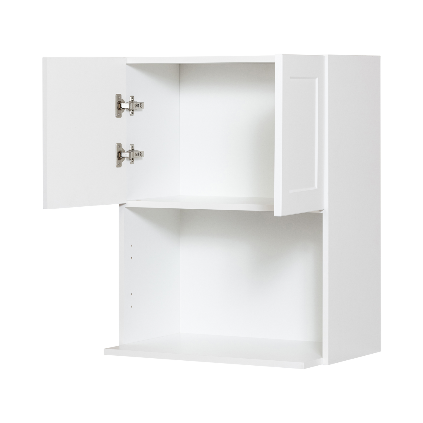 Microwave Cabinet - 2 Doors - 24 in W x 36 in H - White Polymer Shaker