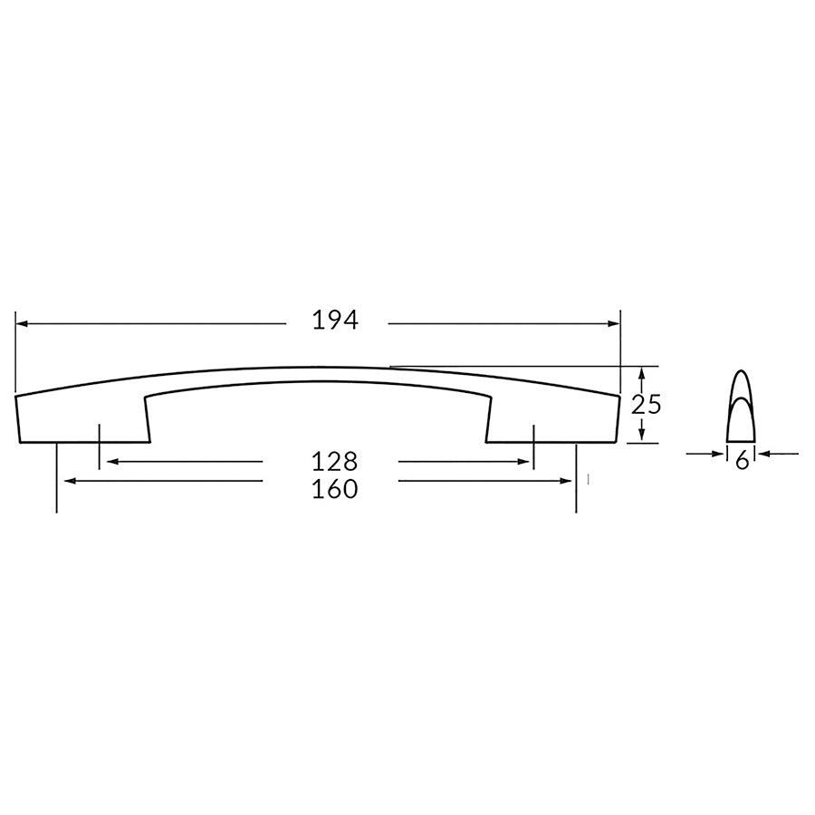 Poignée R1298 nickel brossé 128 mm