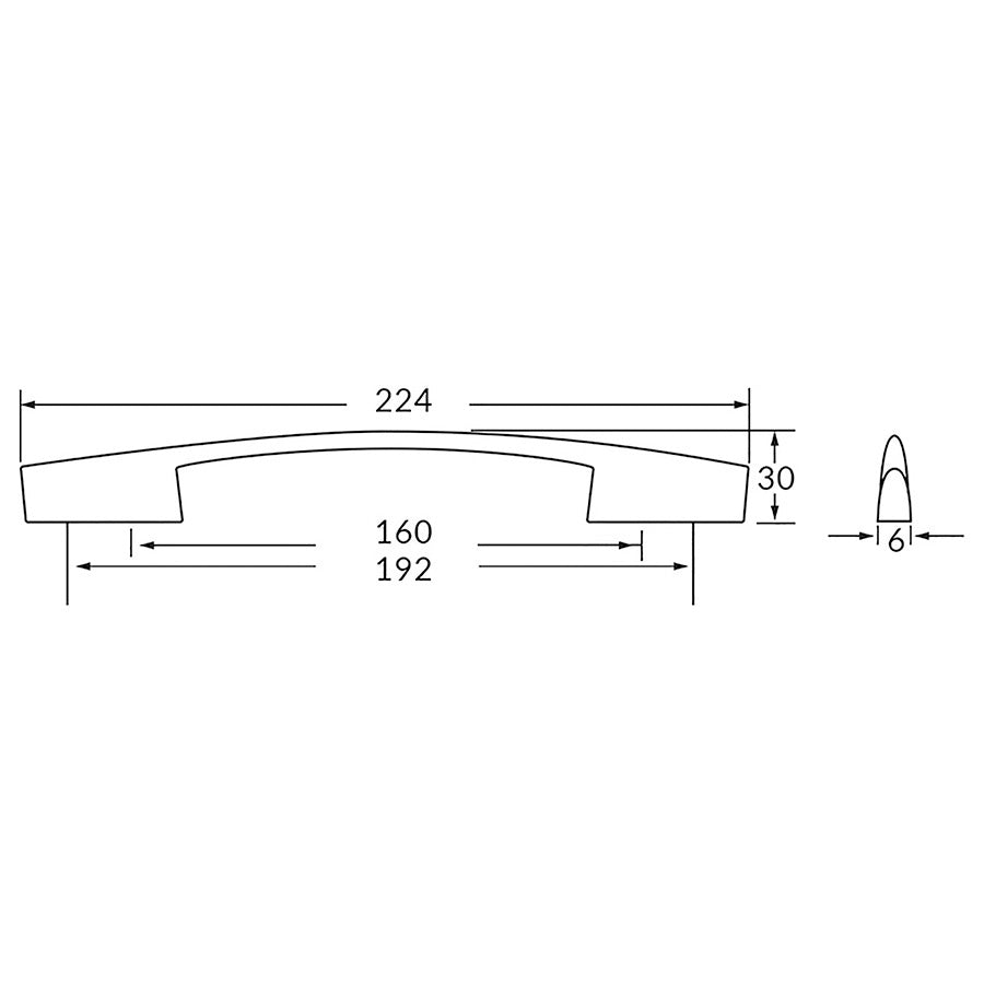 Poignée R1298 nickel brossé 160 mm