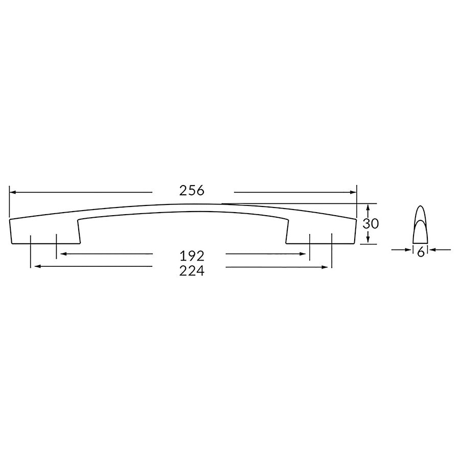 Poignée R1298 nickel brossé 192 mm