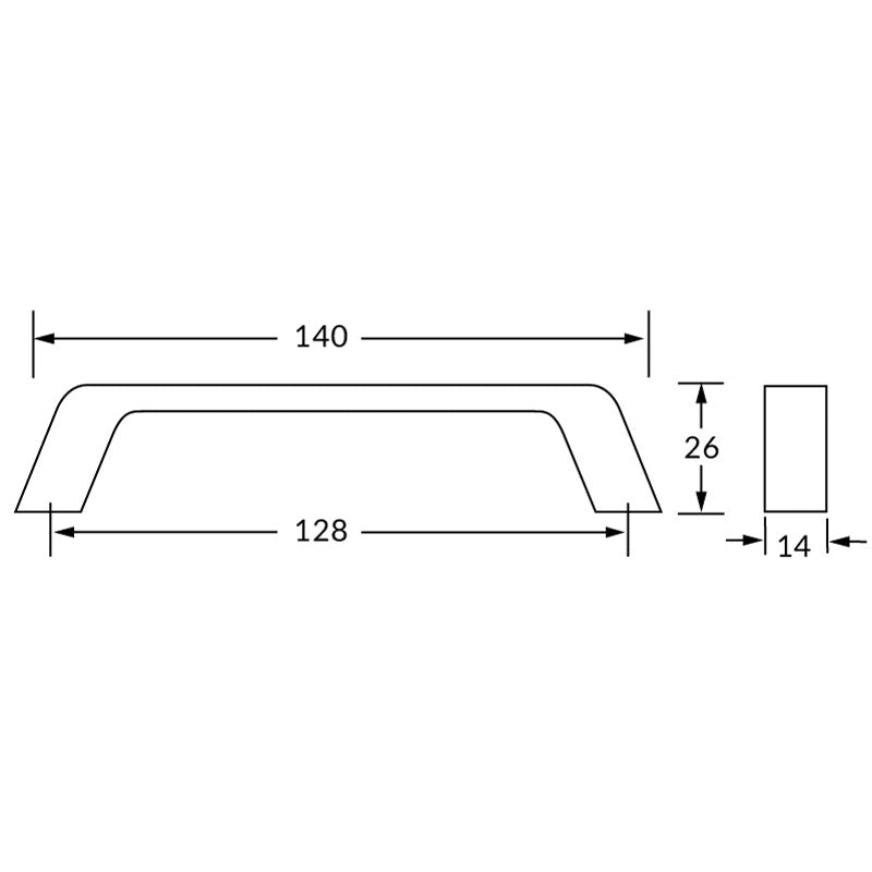 Poignée R4231 nickel brossé 128 mm
