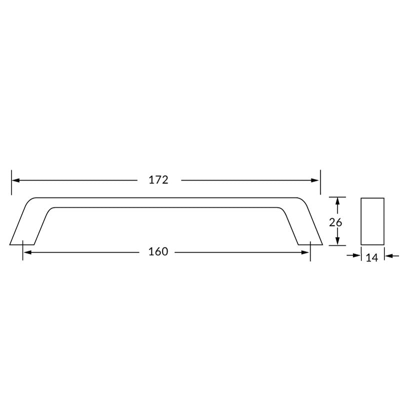 Poignée R4231 noir mat 160 mm