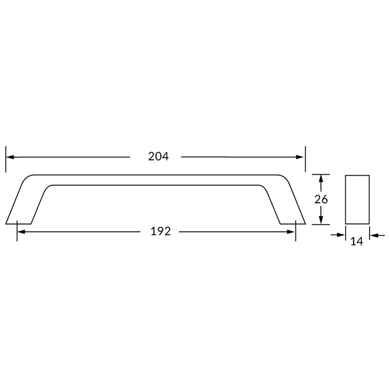 Poignée R4231 noir mat 192 mm
