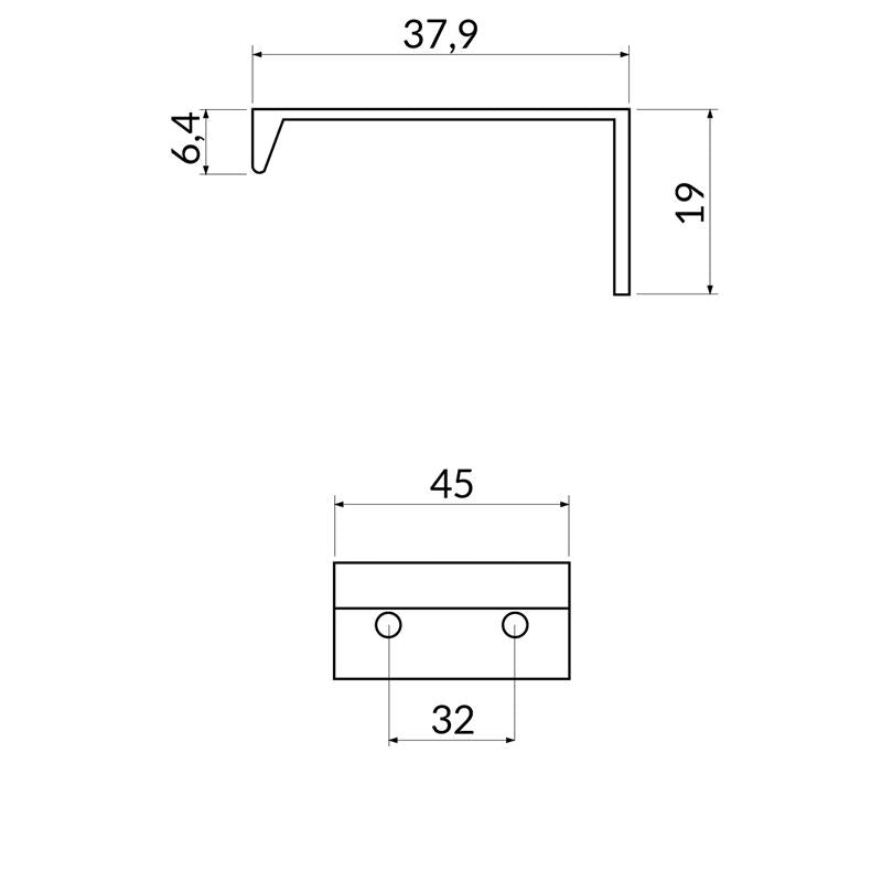 Poignée R4360 laiton brossé 32 mm