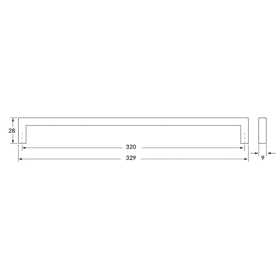 Poignée R6003 nickel brossé 320 mm