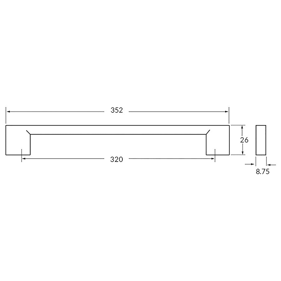 Poignée R71016 gris 320 mm