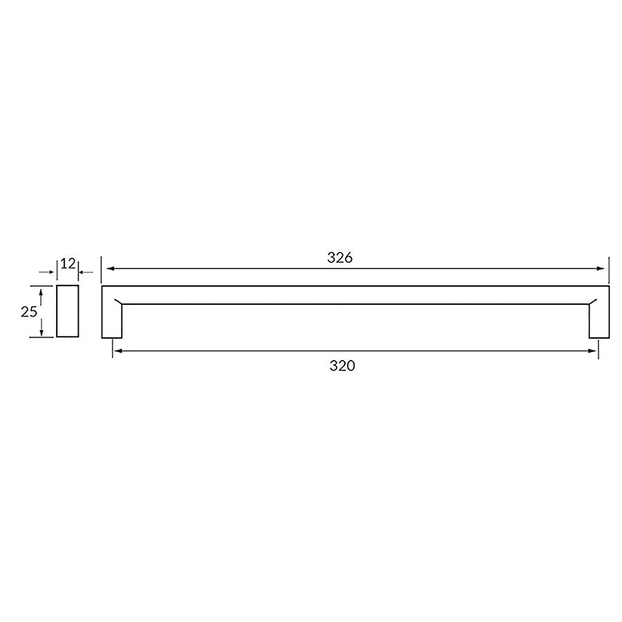 Poignée R71197 nickel brossé 320 mm