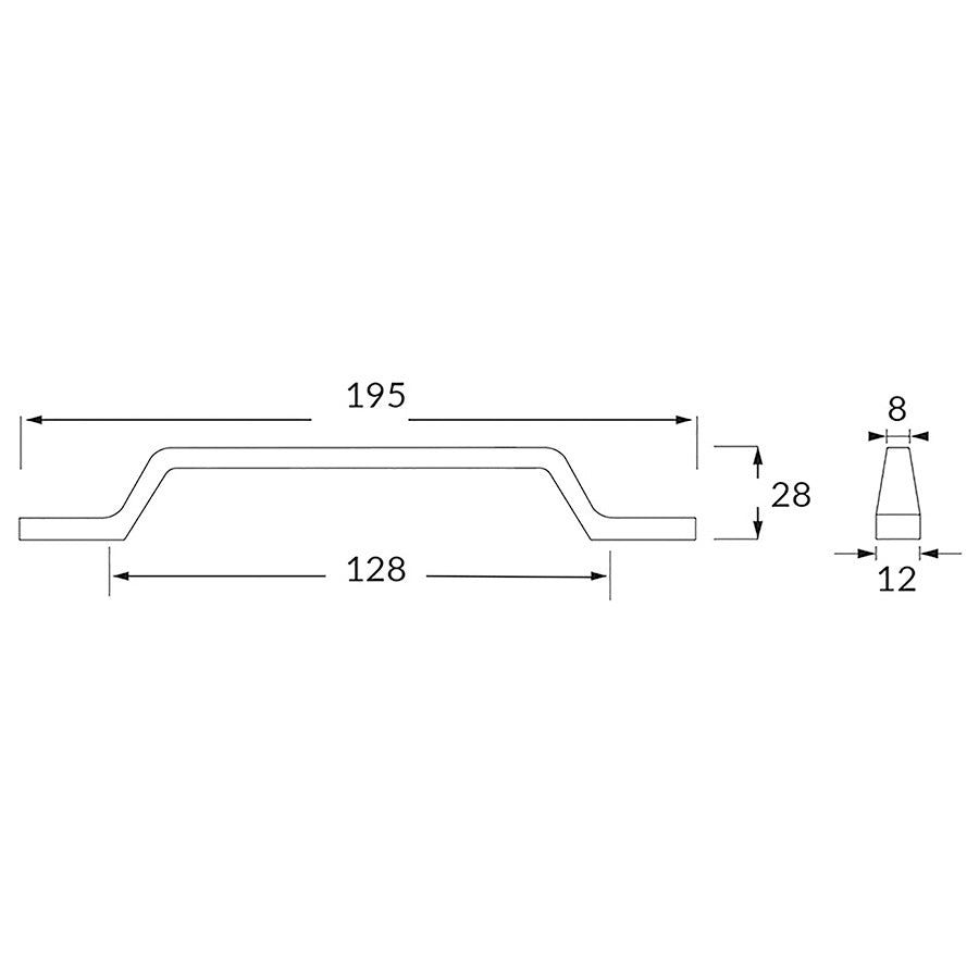 Poignée R71444 nickel brossé 128 mm