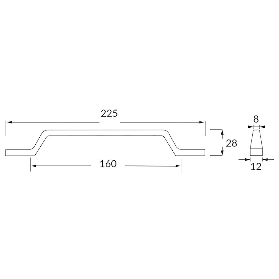 Poignée R71444 noir 160 mm