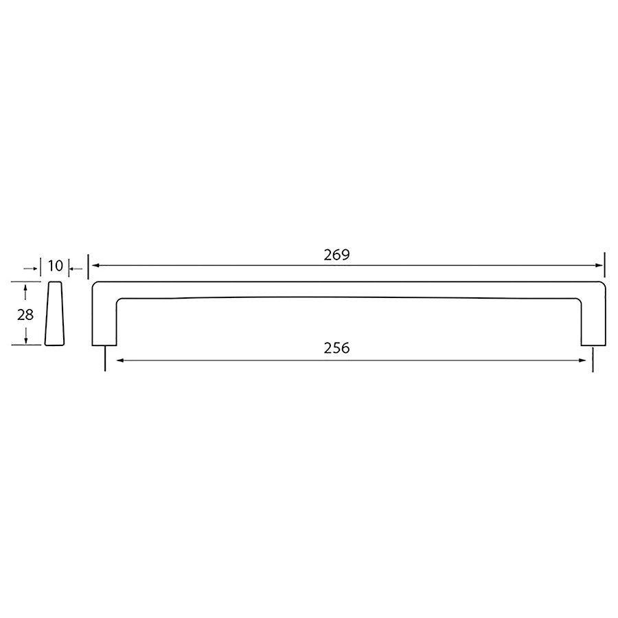 LIMIT R7205 brushed nickel handle 256 mm