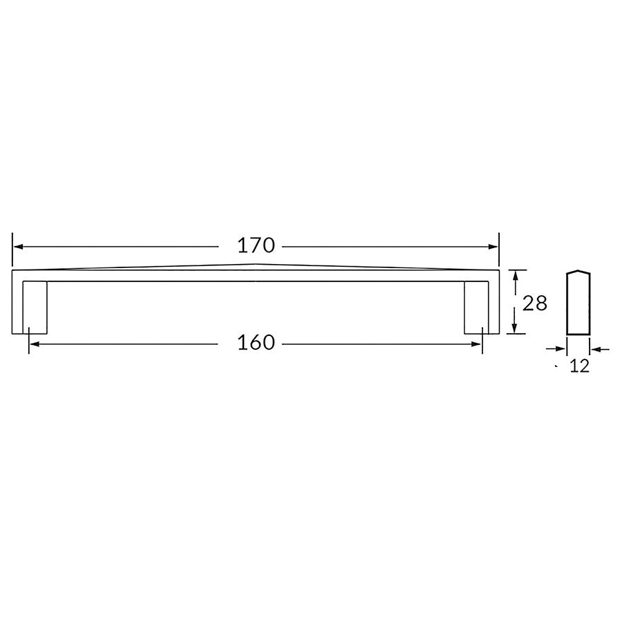 Poignée R7254 chrome 160 mm