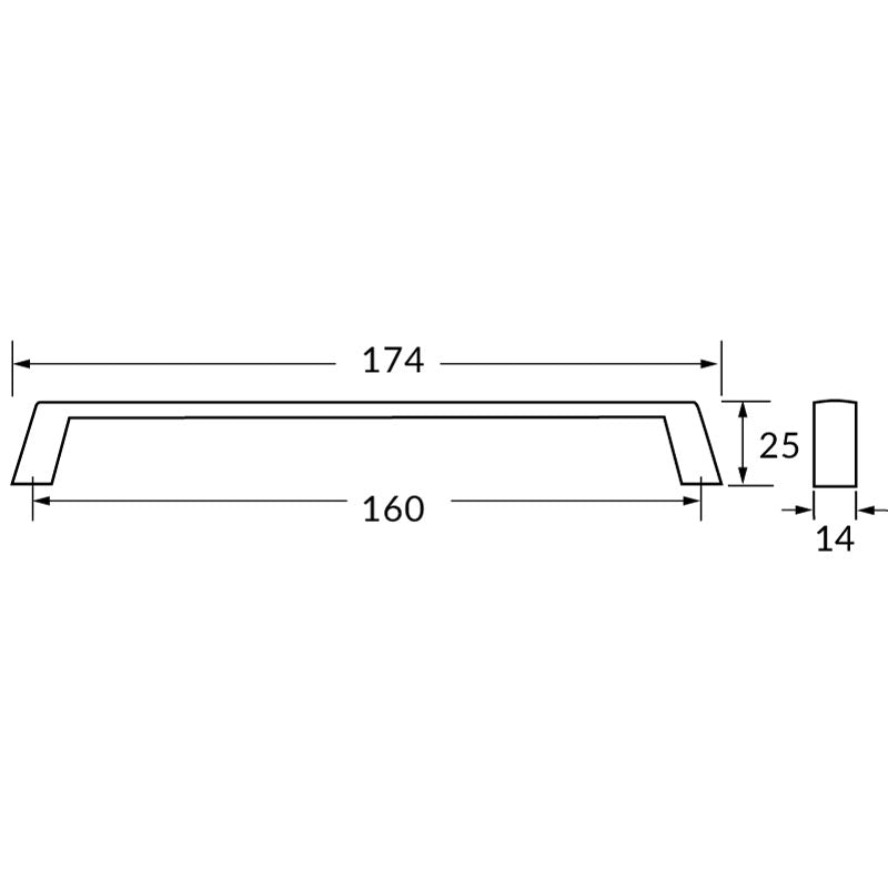 Poignée R73224 noir 160 mm