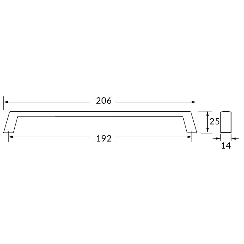 Poignée R73224 nickel brossé 192 mm