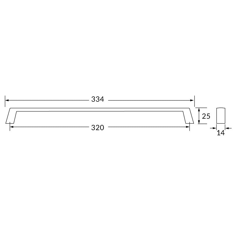 Poignée R73224 nickel brossé 320 mm