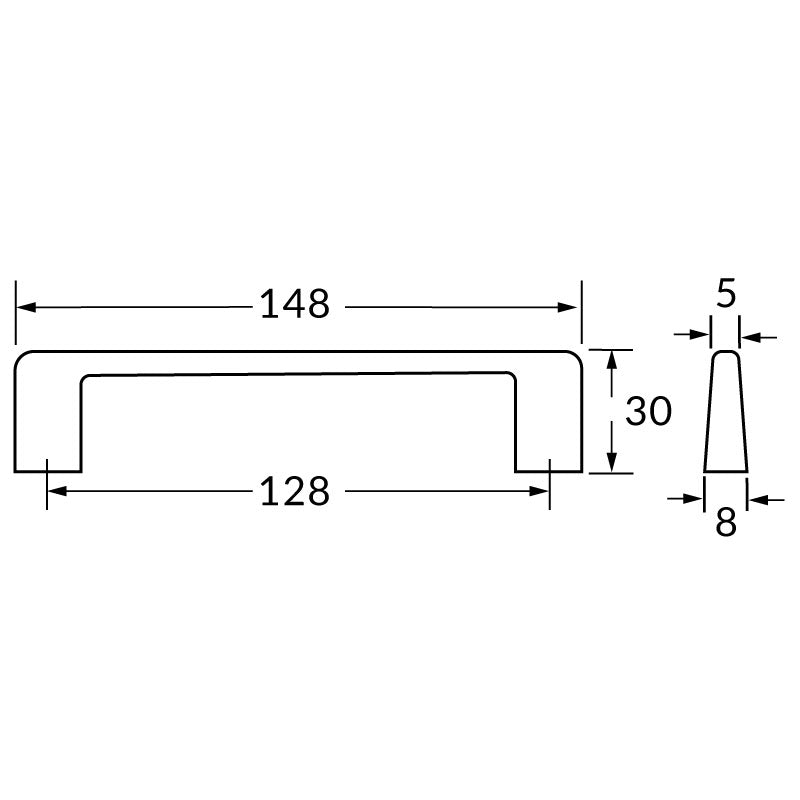 Poignée R73468 laiton brossé 128 mm