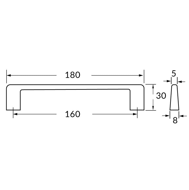 Poignée R73468 noir 160 mm