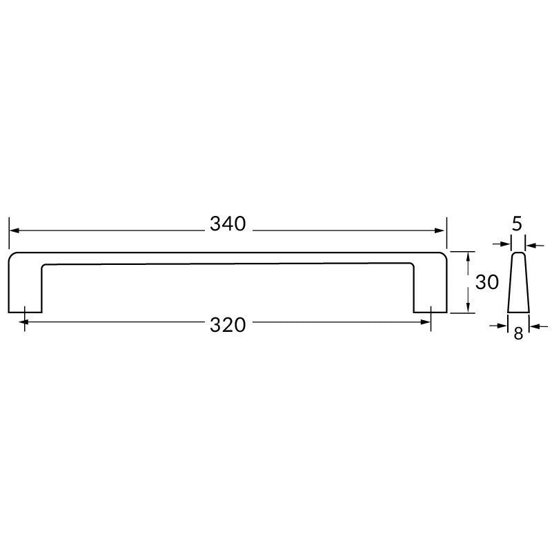Poignée R73468 laiton brossé 320 mm