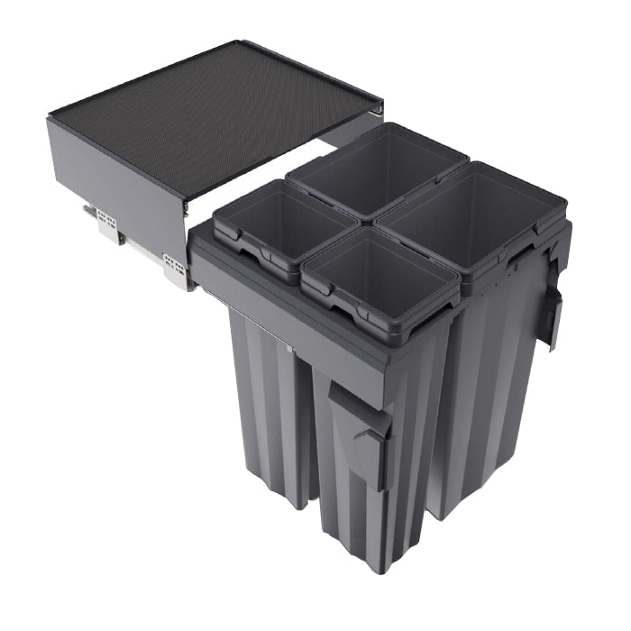 Poubelle coulissante MaxBin 24 po. 94L 4 bacs anthracite