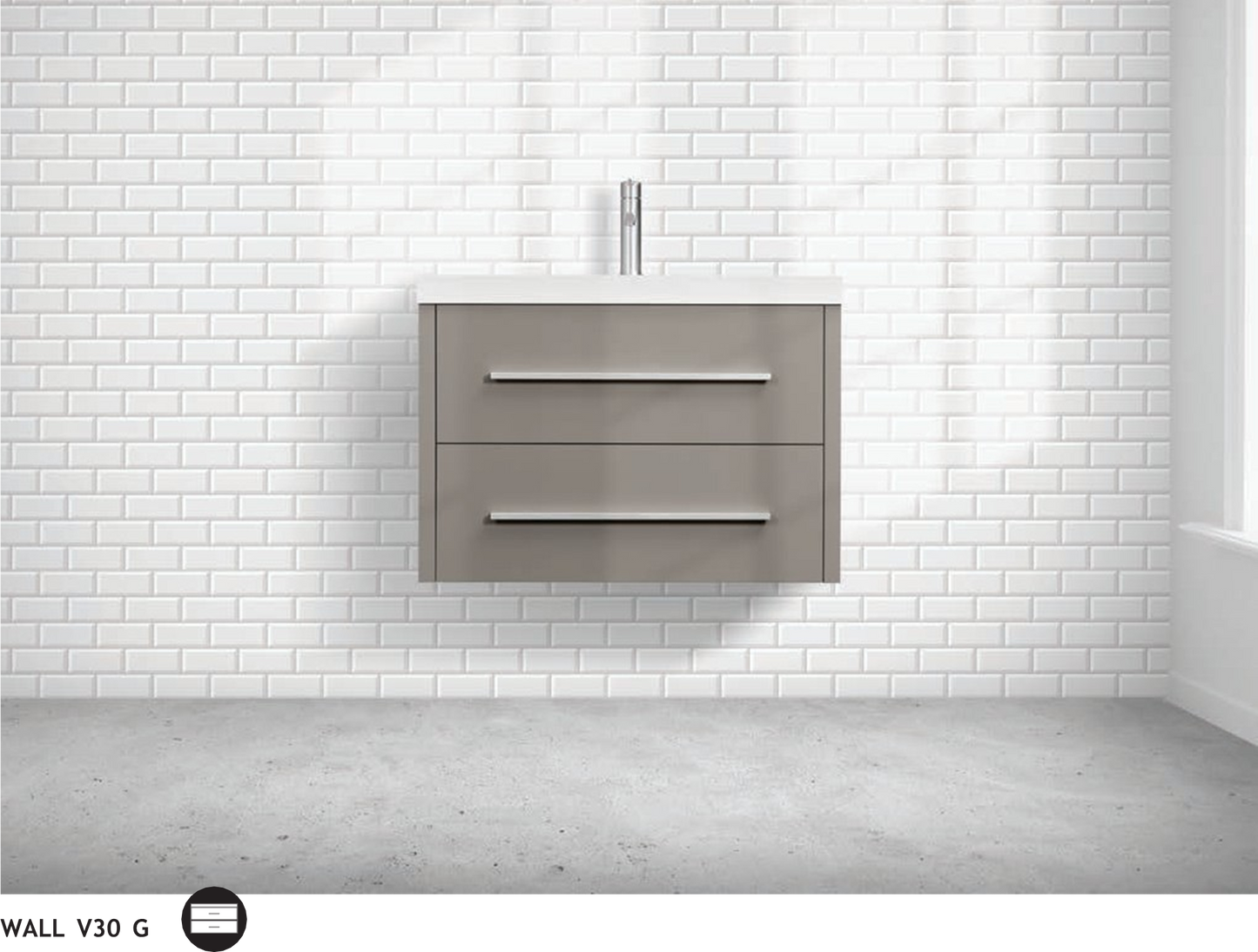 Vanité suspendue Wall 30 pouces (lavabo inclus)