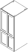 Cabinet de Haut Garde-Manger - 4 Portes - 24 po de large x 49 po de hauteur - Polymère Blanc Shaker