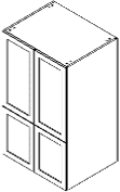 Cabinet de Haut Garde-Manger - 4 Portes - 30 po de large x 49 po de hauteur - Polymère Blanc Shaker