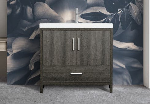Smally 36 pouces Gris Charcoal (lavabo inclus)
