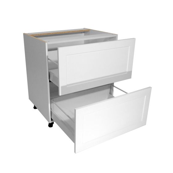 Cabinet de bas - 2 tiroirs - 30 pouces de large - Polymère blanc shaker