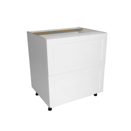 Cabinet de bas - 2 tiroirs - 30 pouces de large - Polymère blanc shaker