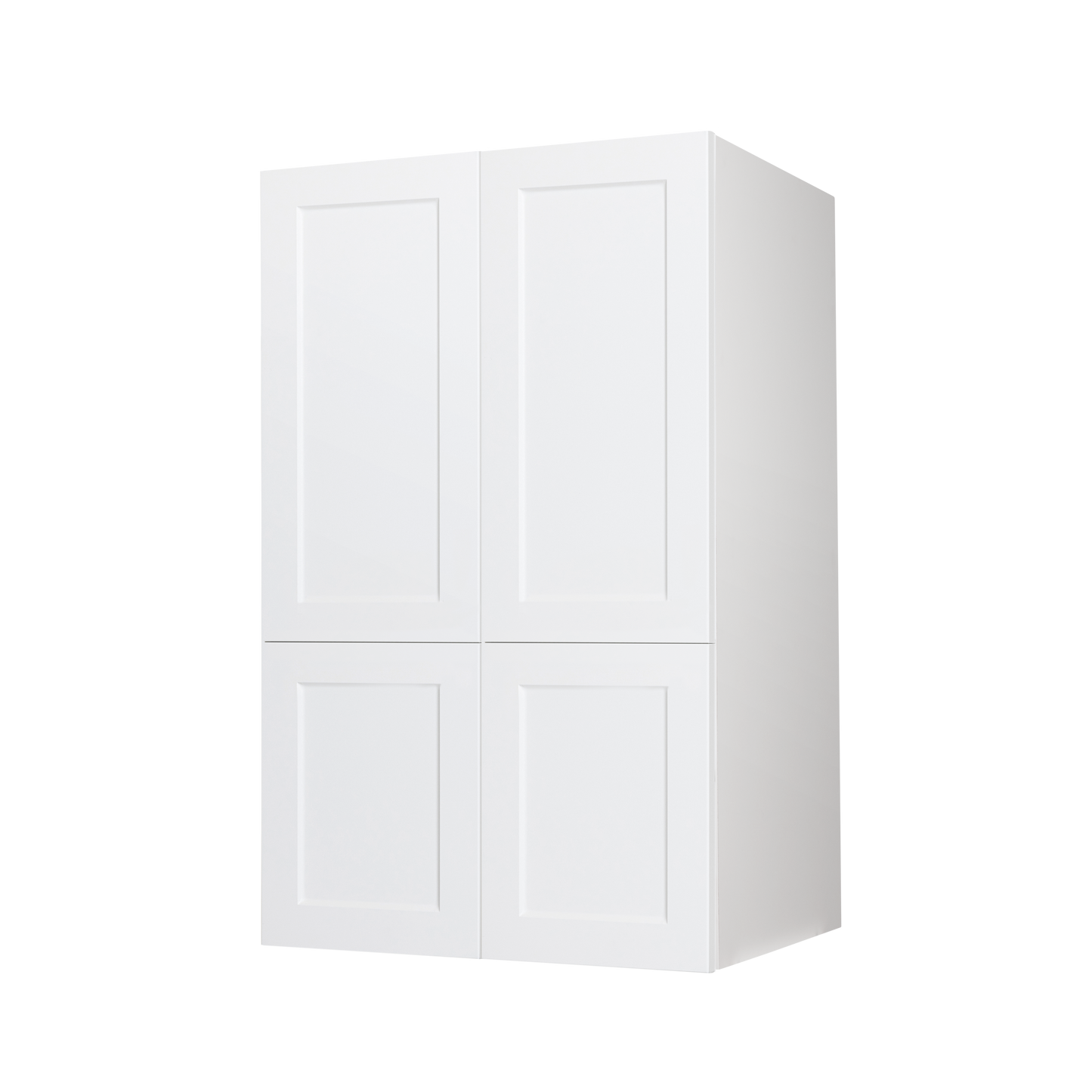 Wall Pantry Cabinet - 4 Doors - 24 in W x 55 in H - White Shaker Polymer