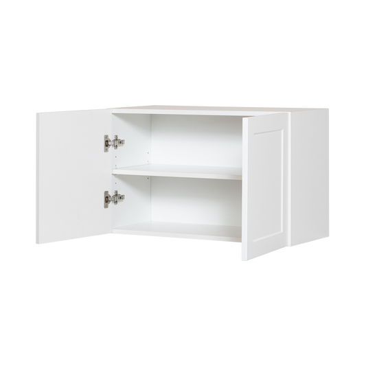 Cabinet de Haut Réfrigérateur Profond - 2 Portes - 33 po de large x 20 po de hauteur - Polymère Blanc Shaker