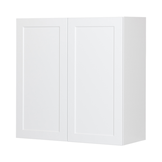 Cabinet de Haut - 2 Portes - 33 po de large x 30 po de hauteur - Polymère Blanc Shaker