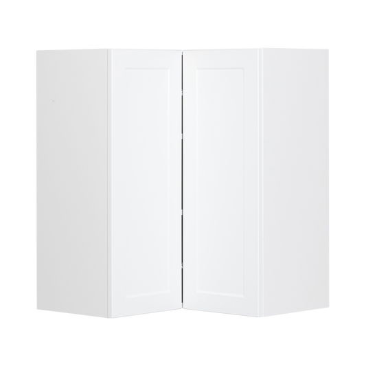 Cabinet de Haut Coin - 2 Portes - 24 po de large x 36 po de hauteur - Polymère Blanc Shaker