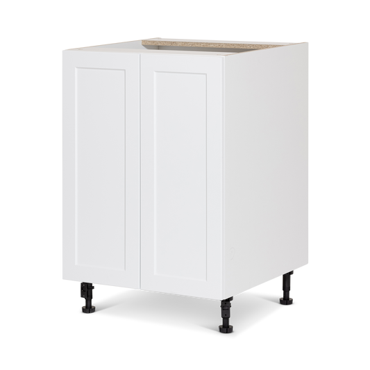 Cabinet de bas - 2 portes - 24 pouces de large - Polymère blanc shaker