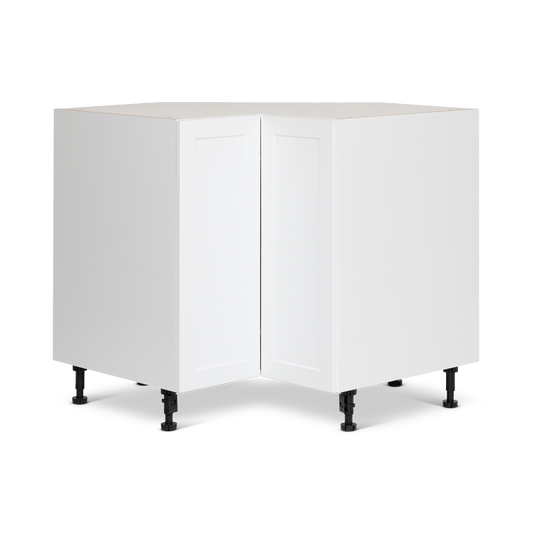 Cabinet de Bas Coin - 2 Portes - 36 pouces de large - Polymère Blanc Shaker