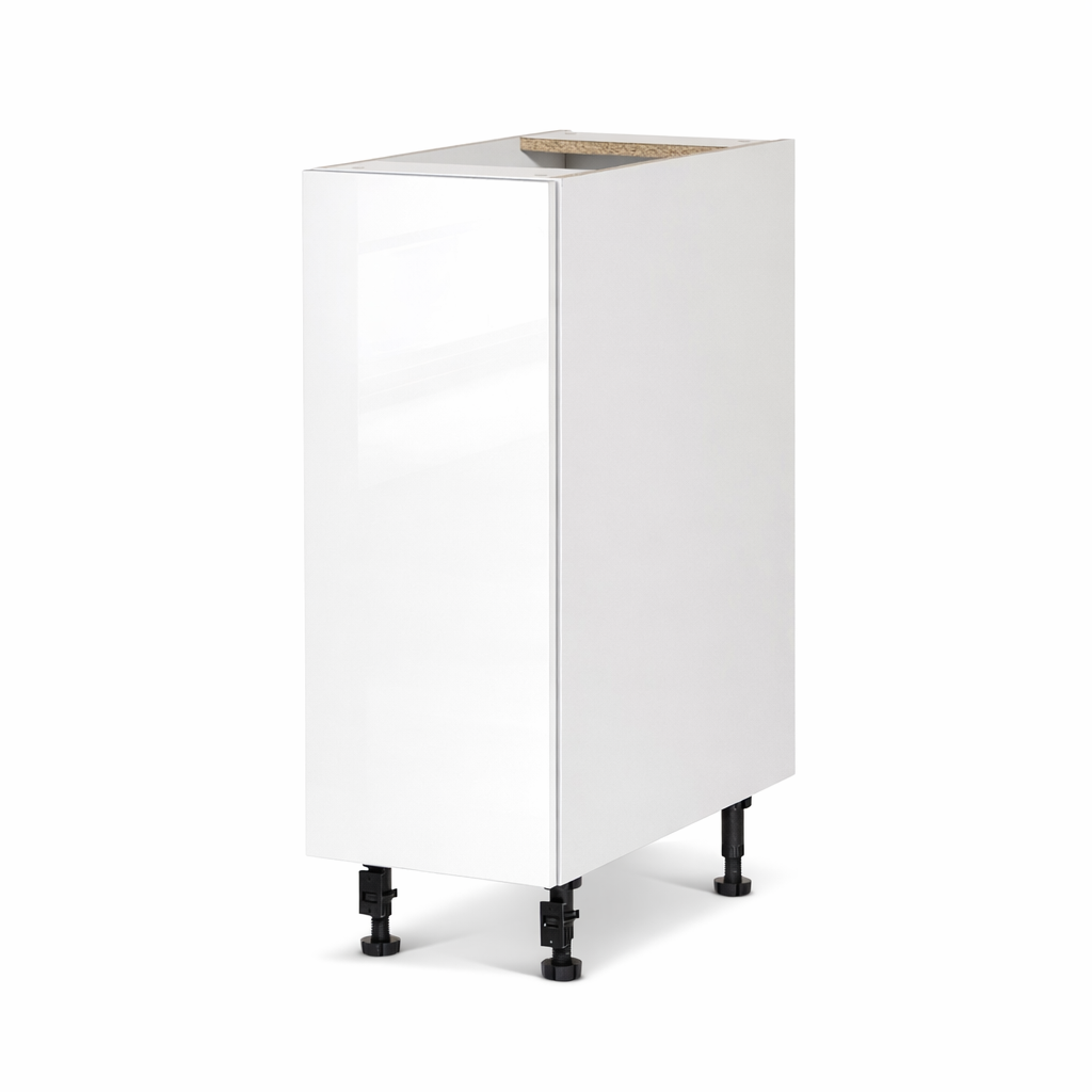 Cabinet de bas - 1 portes - 12 pouces de large - Mélamine Laquée Blanche