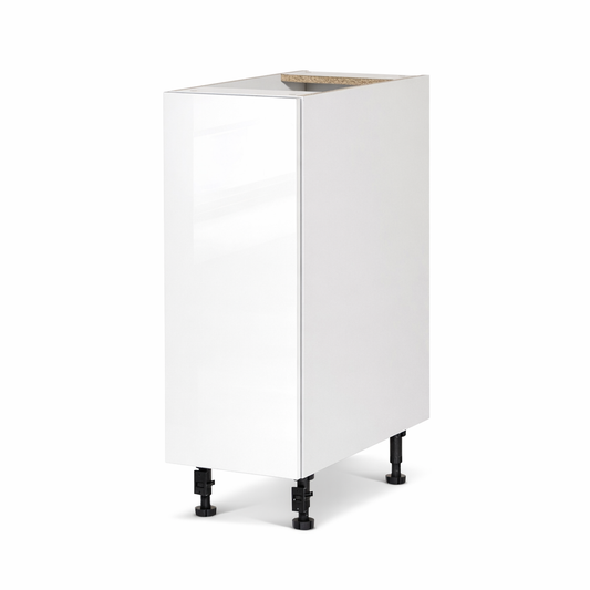 Cabinet de bas - 1 portes - 9 pouces de large - Mélamine Laquée Blanche