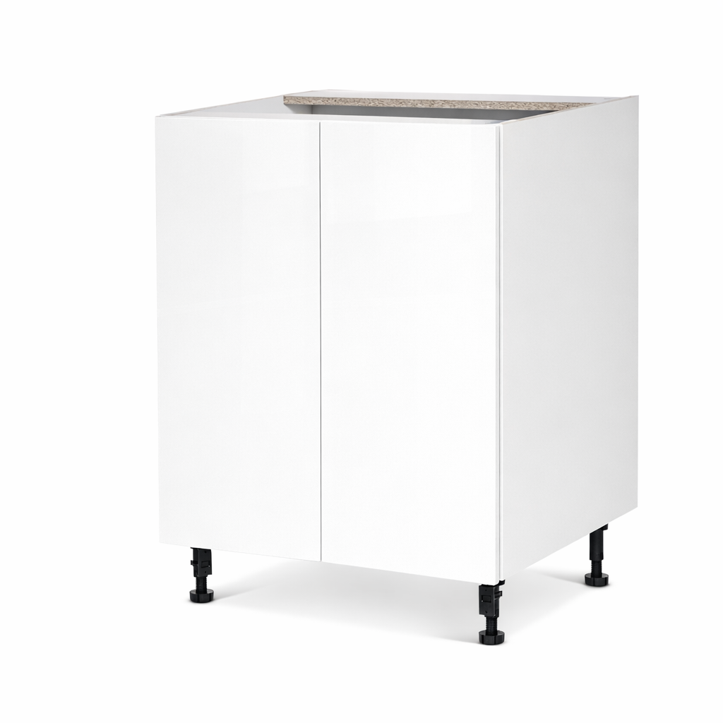 Cabinet de bas - 2 portes - 30 pouces de large - Mélamine Laquée Blanche